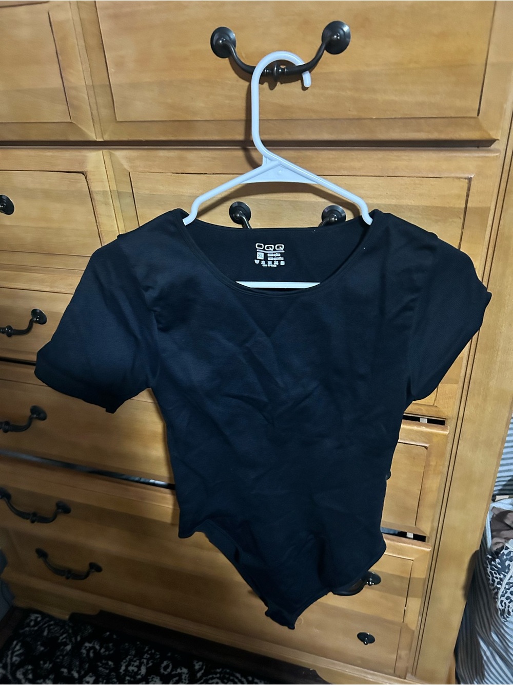 Black Women's Short Sleeve Bodysuit - Unbranded